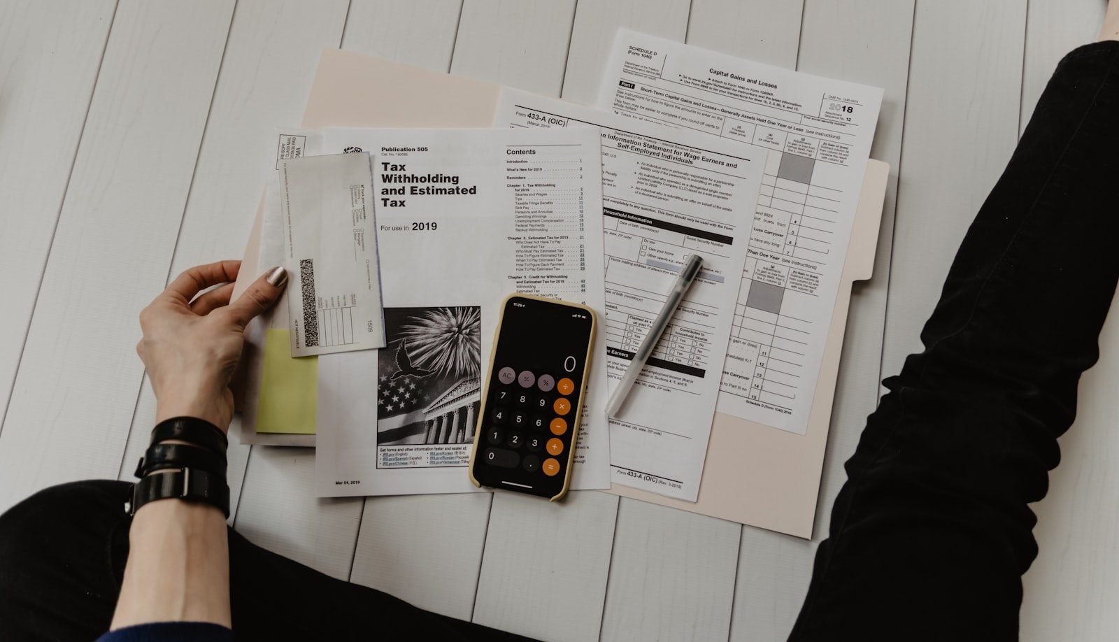 Calculadora y documentos fiscales